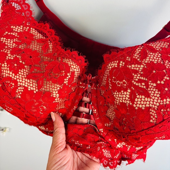 Lane Bryant Scallop Lace Lightly Lined Longline Balconette Bra Size 44F - Picture 5 of 7